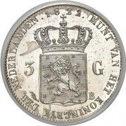 3 Gulden - Willem I Piedfort, Netherlands, 1833 reverse image