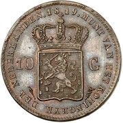 10 Gulden - Willem I Pattern reverse image