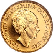 10 Gulden - Wilhelmina obverse image