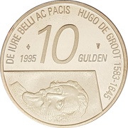 10 Gulden - Beatrix Hugo de Groot, Netherlands, 1995 reverse image