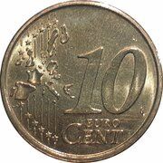10 Euro Cents - Beatrix 1st map reverse image