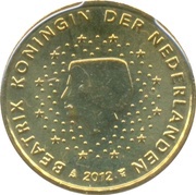10 Euro Cents - Beatrix 2nd map; 2012 European Soccer Championship obverse image
