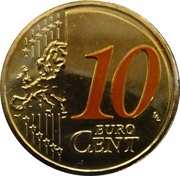 10 Euro Cents - Willem-Alexander 2nd map; Geluksdubbeltje reverse image