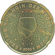 20 Euro Cents - Beatrix 1st map obverse image