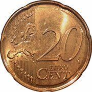 20 Euro Cents - Willem-Alexander 2nd map reverse image