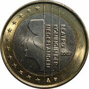 1 Euro - Beatrix 1st map obverse image