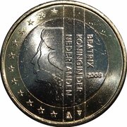 1 Euro - Beatrix 2nd map obverse image