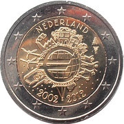2 Euros - Beatrix 10 Years of Euros Cash obverse image
