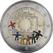 2 Euros 30 Years of European Union Flag - Multicoloured obverse image