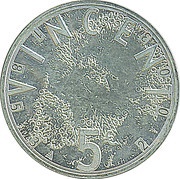 5 Euros - Beatrix Vincent Van Gogh, Netherlands, 2003 reverse image