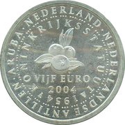 5 Euros - Beatrix Kingdom Statute, Netherlands, 2004 reverse image