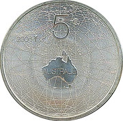 5 Euros - Beatrix Friendship with Australia reverse image