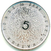 5 Euros - Beatrix WWF Anniversary, Netherlands, 2011 reverse image