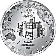 5 Euros - Willem-Alexander Rietveld Schröderhuis, Netherlands, 2013 reverse image