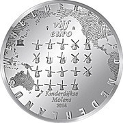 5 Euros - Willem-Alexander Kinderdijk, Netherlands, 2014 reverse image