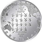 5 Euros - Willem-Alexander Kinderdijk, Netherlands, 2014 reverse image