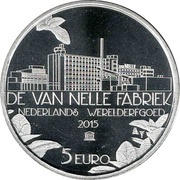 5 Euros - Willem-Alexander Van Nellefabriek, Netherlands, 2015 reverse image