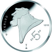5 Euros - Willem-Alexander Battle of Waterloo; Silver, Netherlands, 2015 reverse image