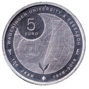 5 Euros - Willem-Alexander University of Wageningen, Netherlands, 2018 reverse image
