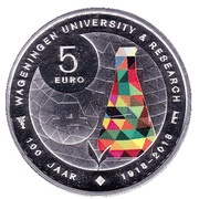 5 Euros - Willem-Alexander University of Wageningen; colored - Life reverse image