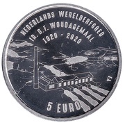 5 Euros - Willem-Alexander Woudagemaal, Netherlands, 2020 reverse image