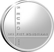 5 Euros Piet Mondrian, silver reverse image