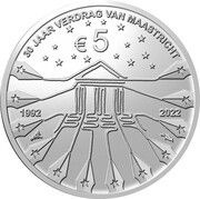 5 Euros - Willem-Alexander 30 Years of the Treaty of Maastricht, Netherlands, 2022 reverse image