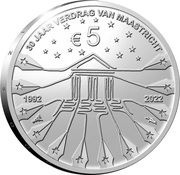5 Euros - Willem-Alexander Maastricht - Silver Proof, Netherlands, 2022 reverse image