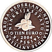 10 Euros - Beatrix Charter for the Kingdom of the Netherlands, Netherlands, 2004 reverse image