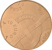 10 Euros - Beatrix Friendship with Japan, Netherlands, 2009 reverse image