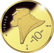 10 Euros Battle of Waterloo, Netherlands, 2015 reverse image
