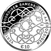 10 Euros - Willem-Alexander 50th Birthday, silver, Netherlands, 2017 reverse image