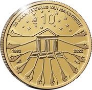 10 Euros - Willem-Alexander Maastricht - gold, Netherlands, 2022 reverse image