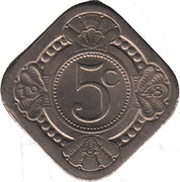 5 Cents, Netherlands, 1948 reverse image