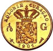 ⅒ Gulden - Wilhelmina Pattern, Netherlands, 1901 reverse image
