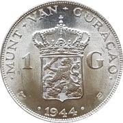 1 Gulden - Wilhelmina, Netherlands, 1944 reverse image