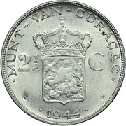 2½ Gulden - Wilhelmina, Netherlands, 1944 reverse image