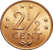 2½ Cents, Netherlands, 1970-1978 reverse image