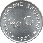 ⅒ Gulden - Juliana, Netherlands, 1954-1970 reverse image
