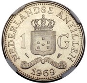 1 Gulden - Juliana Pattern, Netherlands, 1969 reverse image