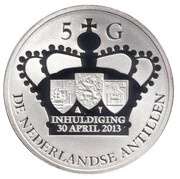 5 Gulden - Willem Alexander Accession of Throne, Netherlands, 2013 reverse image