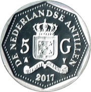 5 Gulden - Willem-Alexander Willem-Alexander 50th birthday, Netherlands, 2017 reverse image