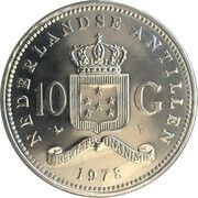 10 Gulden - Juliana Bank of Netherlands Antilles reverse image