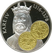 10 Gulden - Beatrix Carolus IV Rhine Gold Guilder, Netherlands, 2001 reverse image
