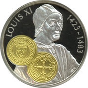 10 Gulden - Beatrix Louis XI Ecu d'or au soleil, Netherlands, 2001 reverse image