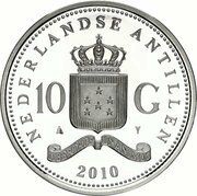 10 Gulden - Beatrix Farewell to the Netherlands Antilles obverse image