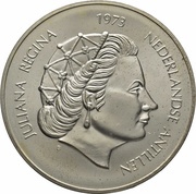 25 Gulden - Juliana 25 Years of Reign obverse image