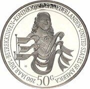 50 Gulden - Beatrix Diplomatic relations with the USA, Netherlands, 1982 reverse image