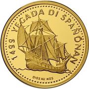 100 Gulden - Beatrix Discovery of Curaçao, Netherlands, 1999 reverse image