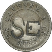1 Stuiver "Cayenne-stuiver" Countermark C12 incuse - French Occupation obverse image